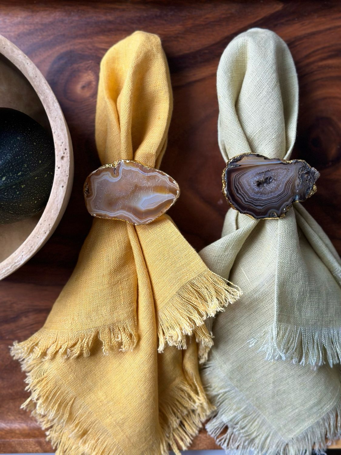 Servetring met agaatsteen