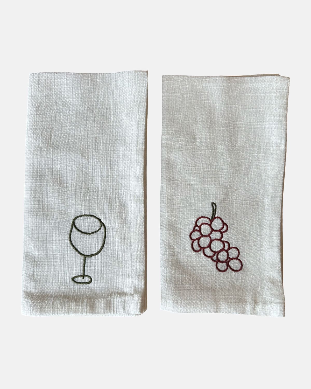 Set geborduurde servetten Wine &amp; Grapes