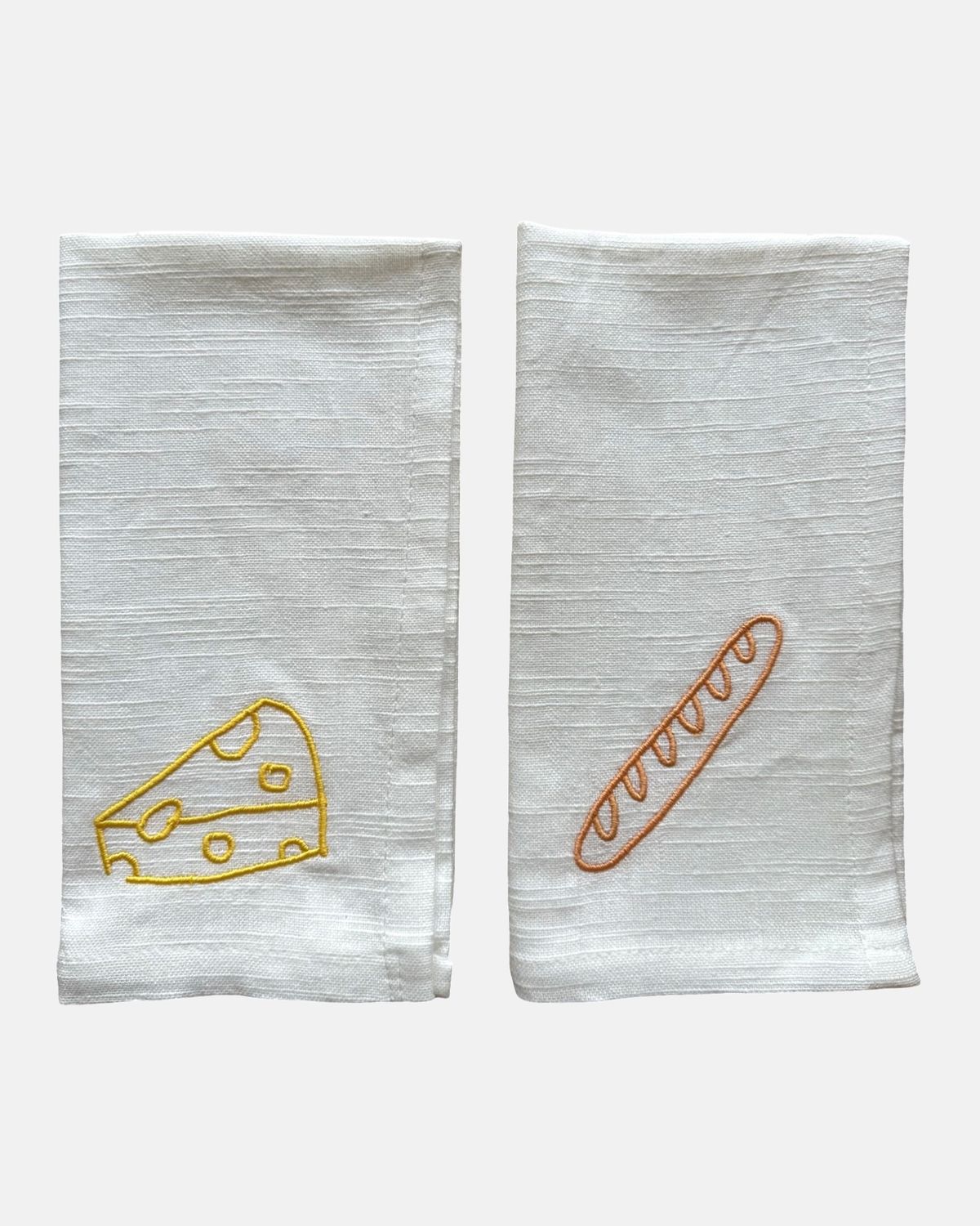 Set geborduurde servetten Baguette &amp; Cheese