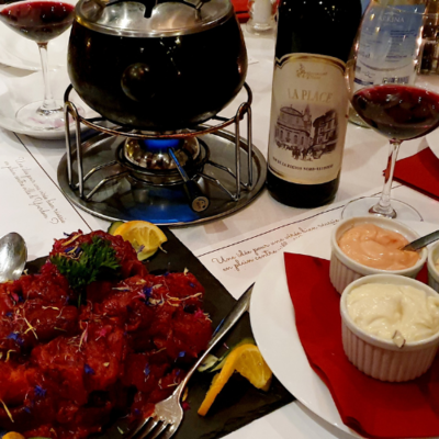 Fondue d'onglet de bœuf mariné Fondue d'onglet de bœuf mariné