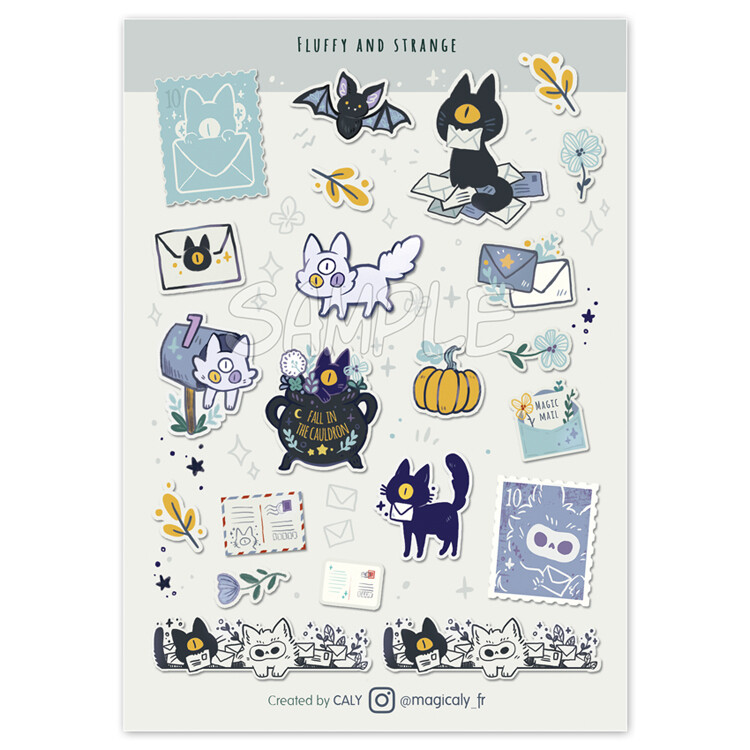 Feuille de Sticker • Fluffy and Strange