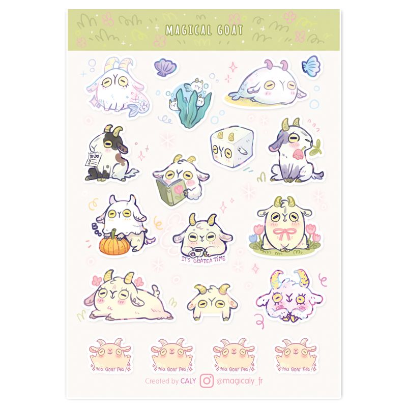 Feuille de Sticker • Chèvres