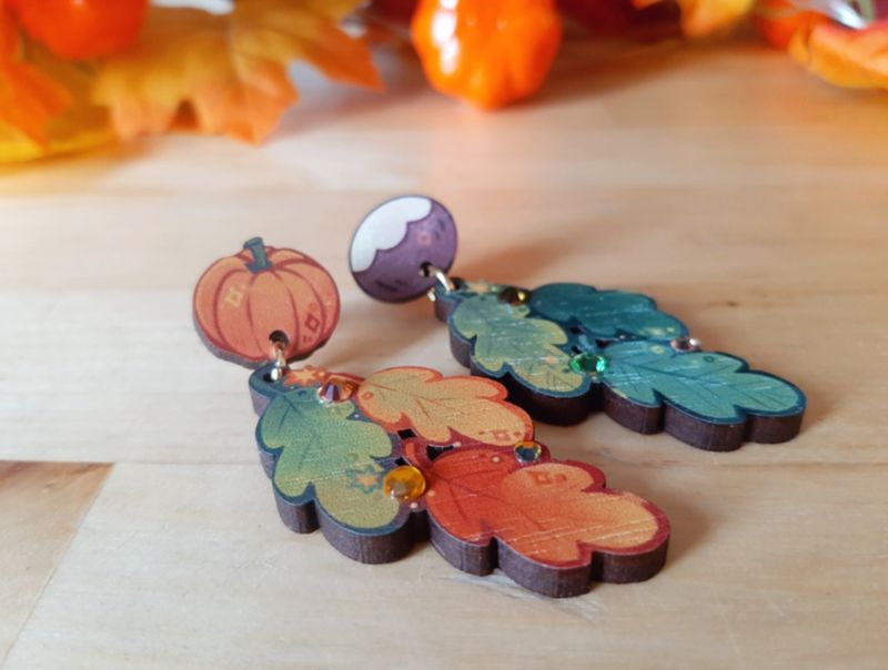 Boucles d&#39;oreilles • Feuillage