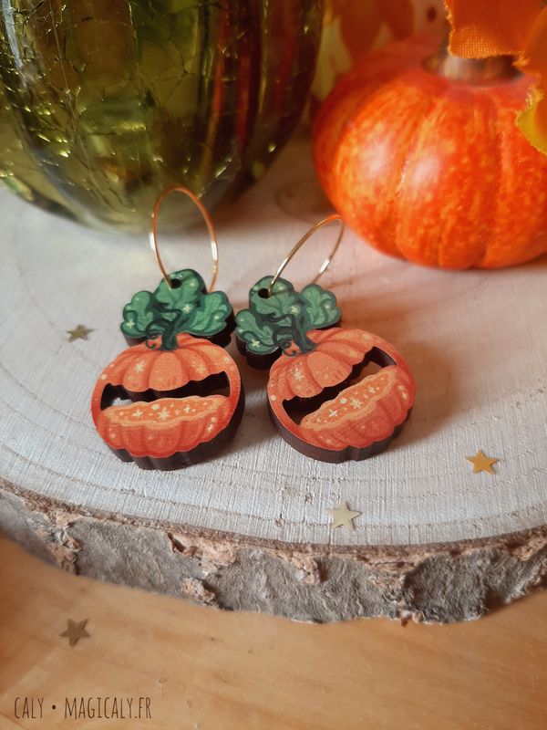 Boucles d&#39;oreilles • Citrouille