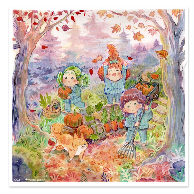 Carte illustrée • Autumn Morning