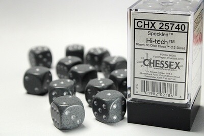 Chessex Chx 25740 Speckled Hi-tech 16mm d6 Dice Block (12 Dice)