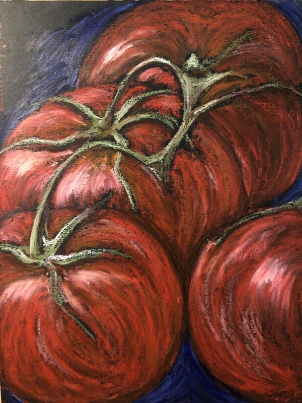 "Solanum" Soft Oil Pastel on Canson Paper 12X9inch