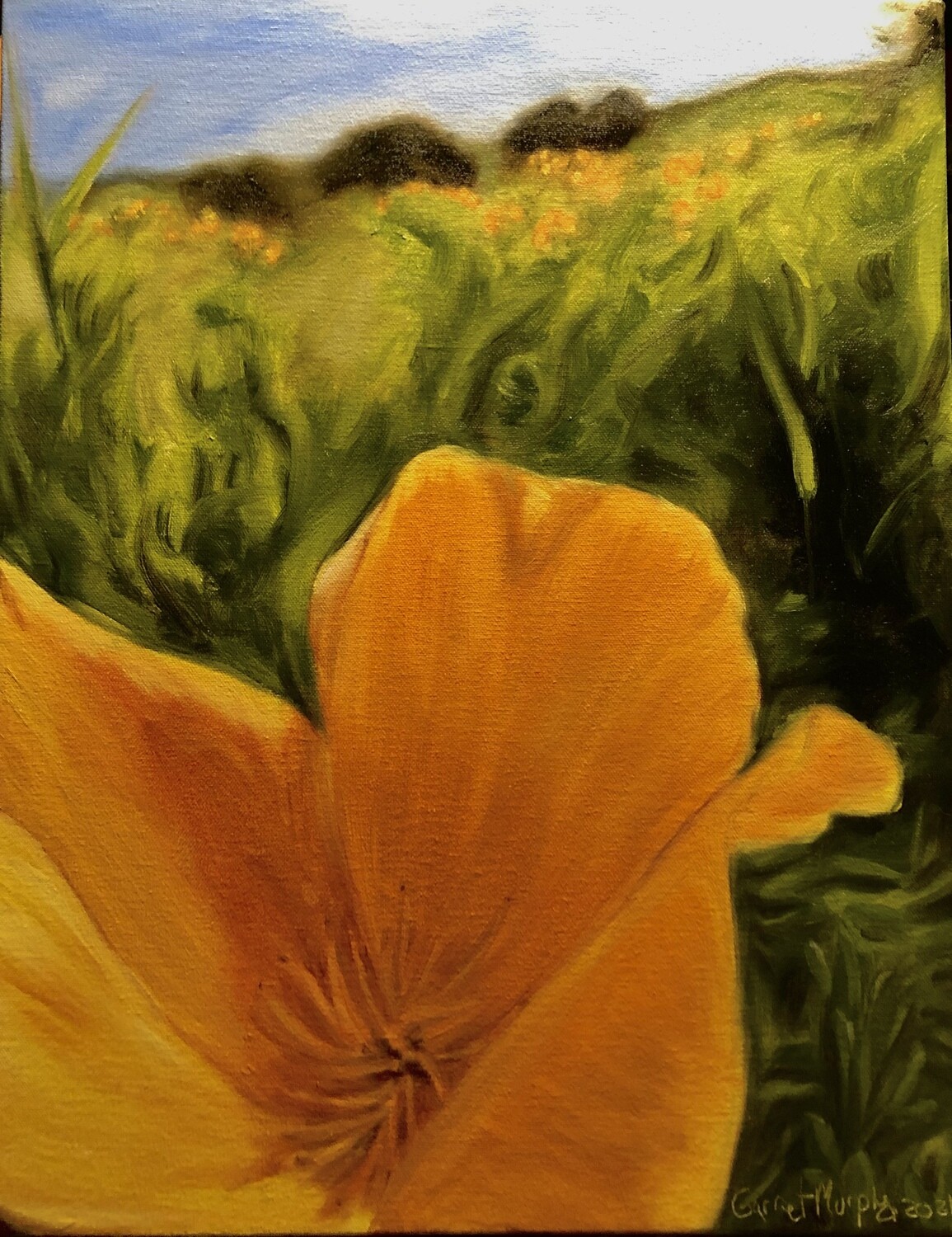 "Sleepy Poppy" oil on canvas 18 X 14 inches