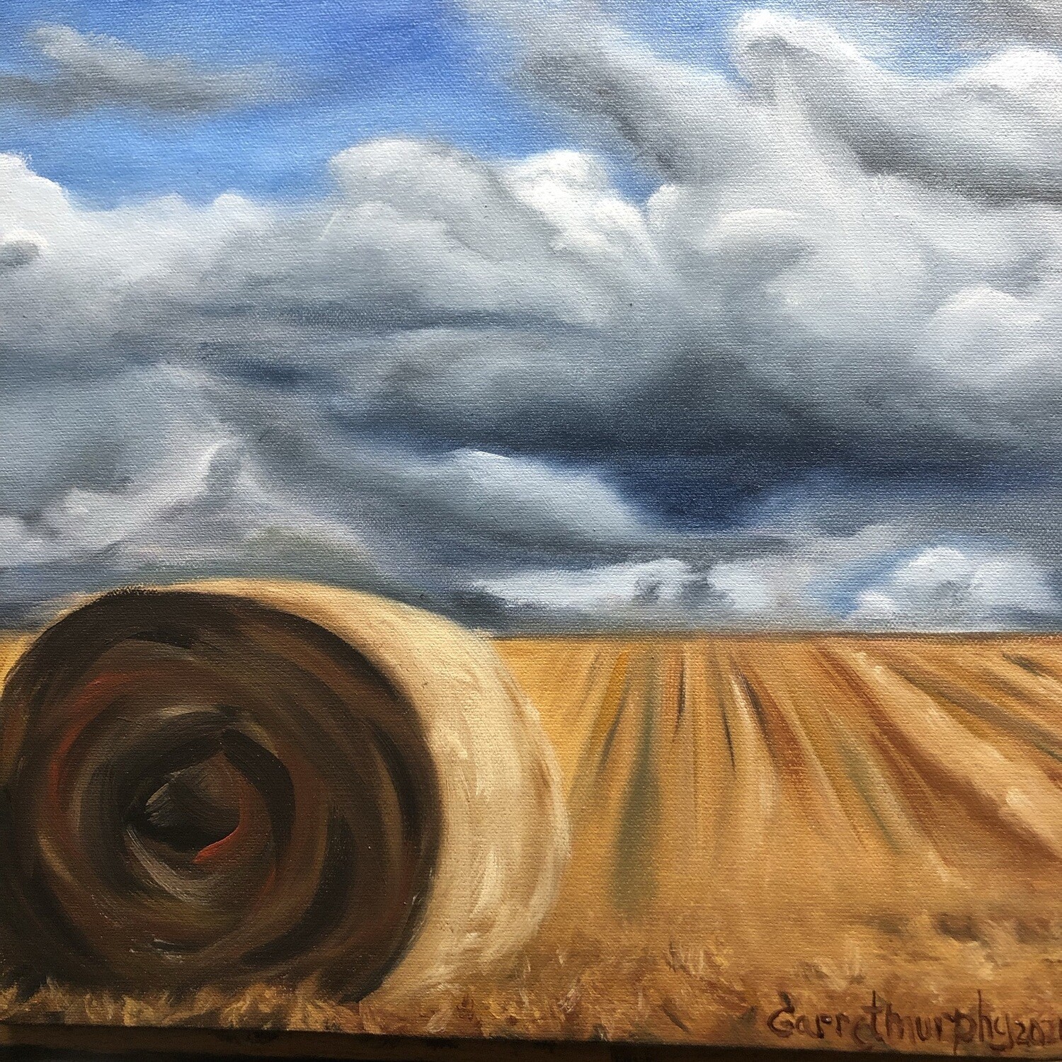 "Let’s make hay" oil on canvas  12X12inches’