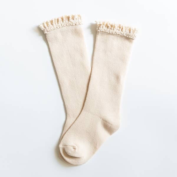 Vanilla Cream Lace Top Knee High