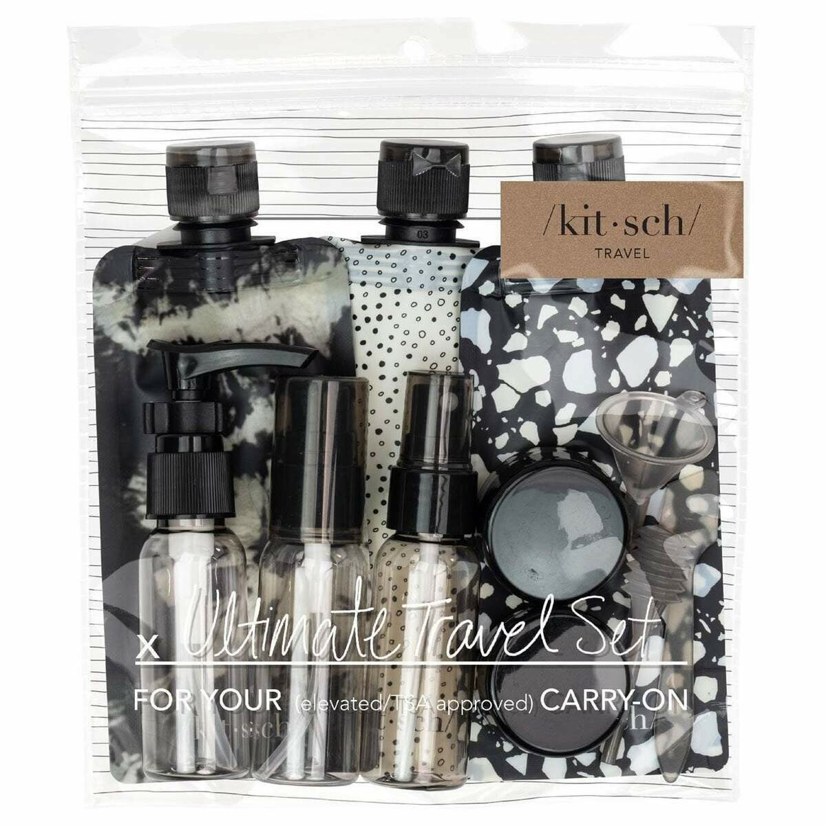 Refillable Ultimate Travel  Set - Black &amp; Ivory