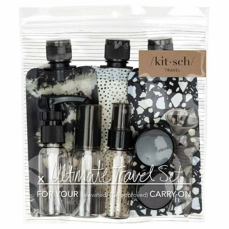 Refillable Ultimate Travel  Set - Black &amp; Ivory