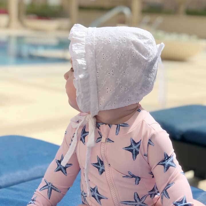White Eyelet Bonnet