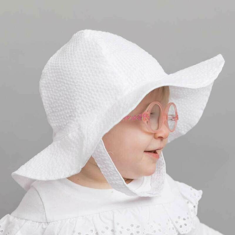 White Seersucker Sunhat