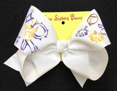 LSU Drummer Hand Painted Bow