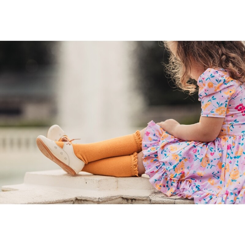 Marigold Fancy Lace Knee Highs