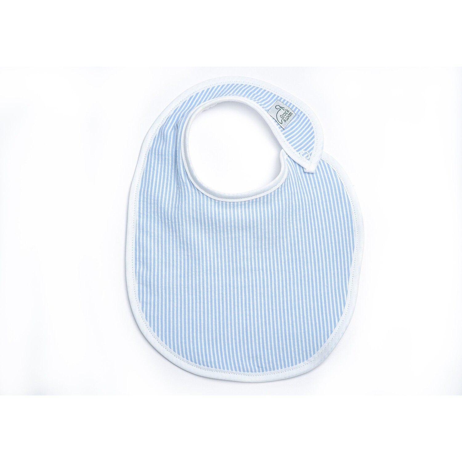Light Blue Seersucker Bib