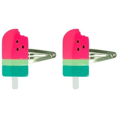 Watermelon Popsicle Neon Pink Snap Clip