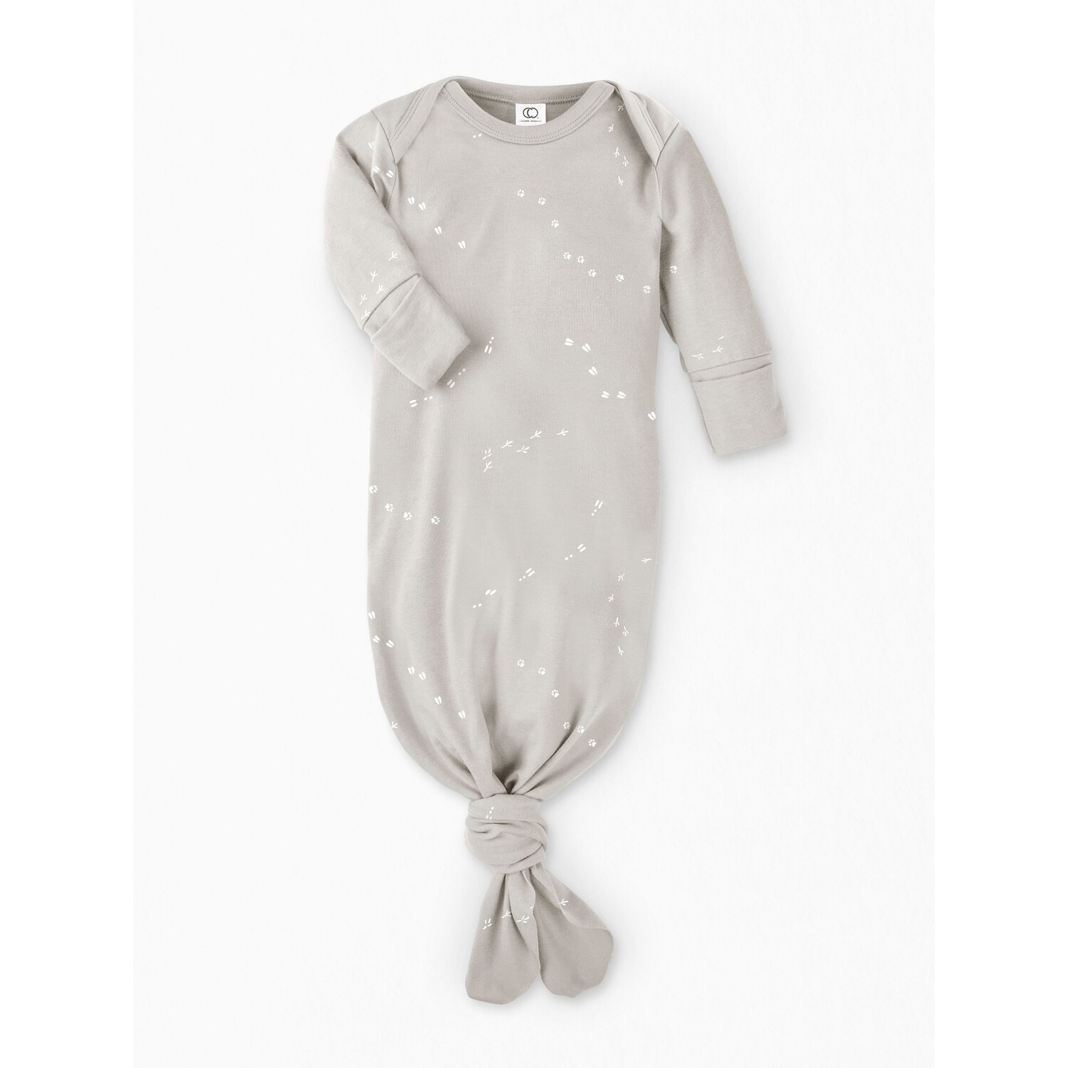 Landry Infant Gown - Footprints / Stone