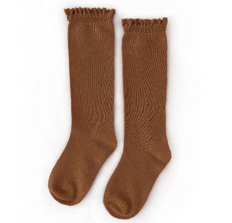 Sugar Almond Lace Top Knee Highs