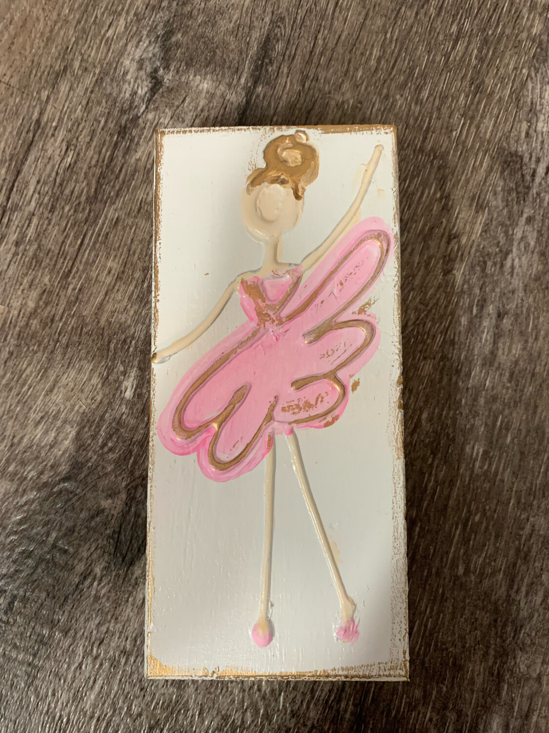 3x6 Ballerina Handmade Wood Block