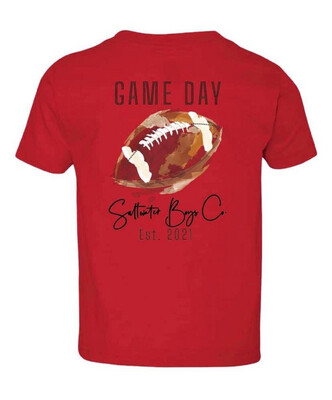 Watercolor Football Gameday Tee - Red