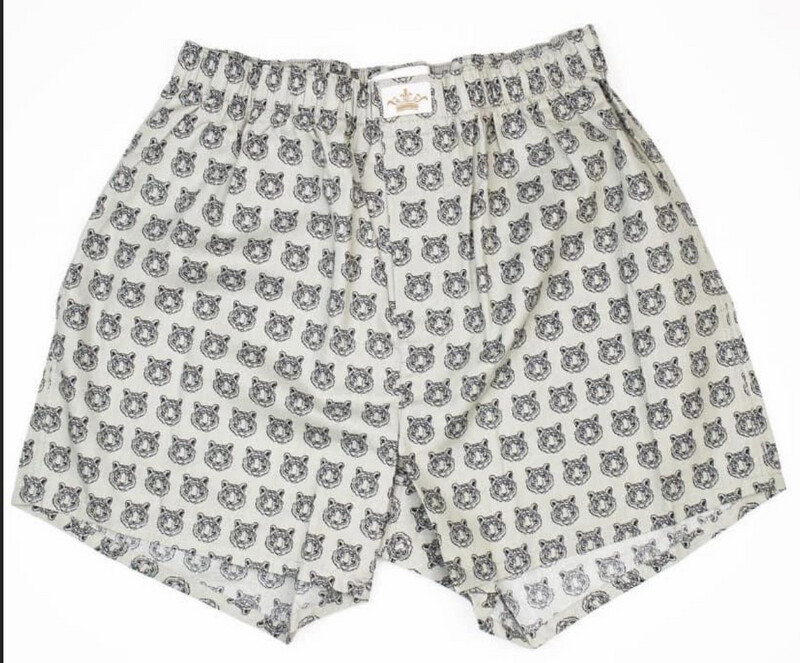 Men&#39;s Tiger Boxers - Gray/Black/White 