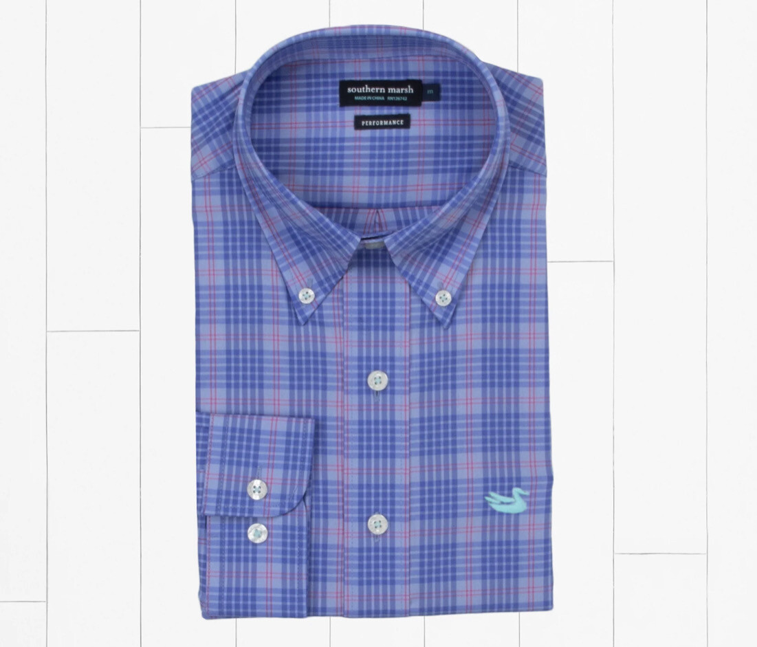 Calabash Performance Dress Shirt - Lilac &amp; Royal