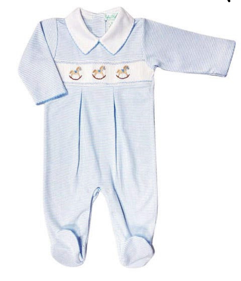 Rocking Horse Smocked Footie