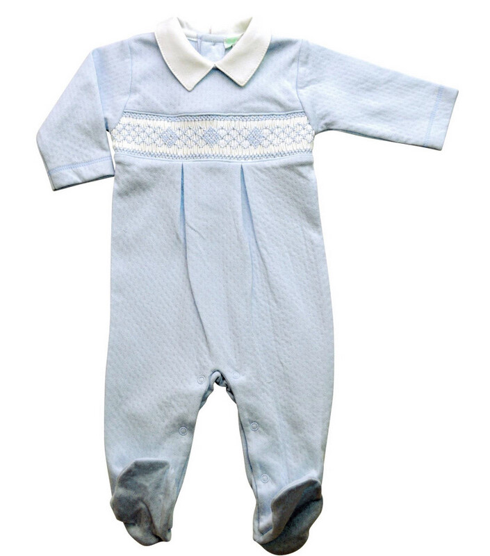 Jacquard Smocked Pima Footie