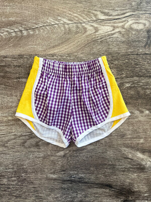 Purple/Gold Gingham Shorts