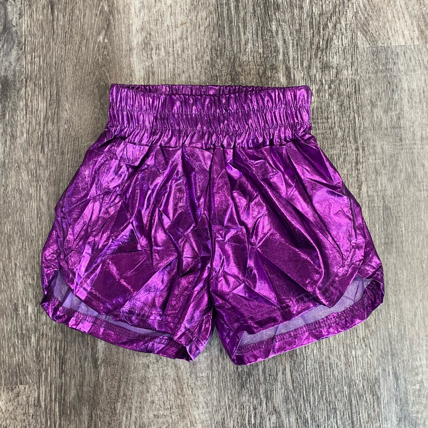 Purple Metallic Shorts