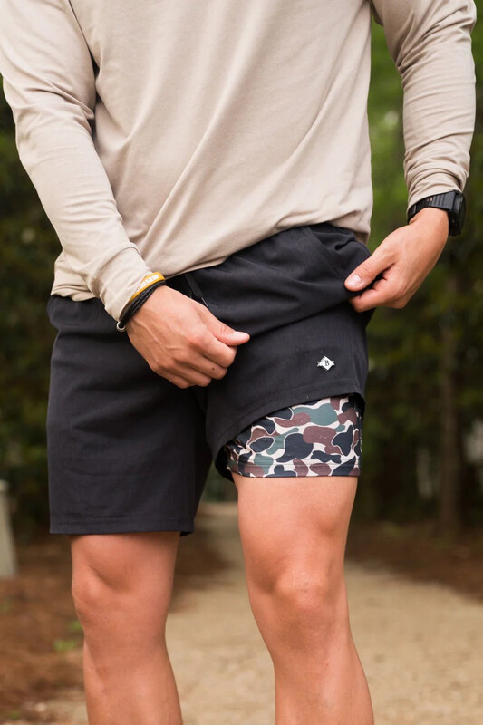 Athletic Short- Black- Throwback Camo