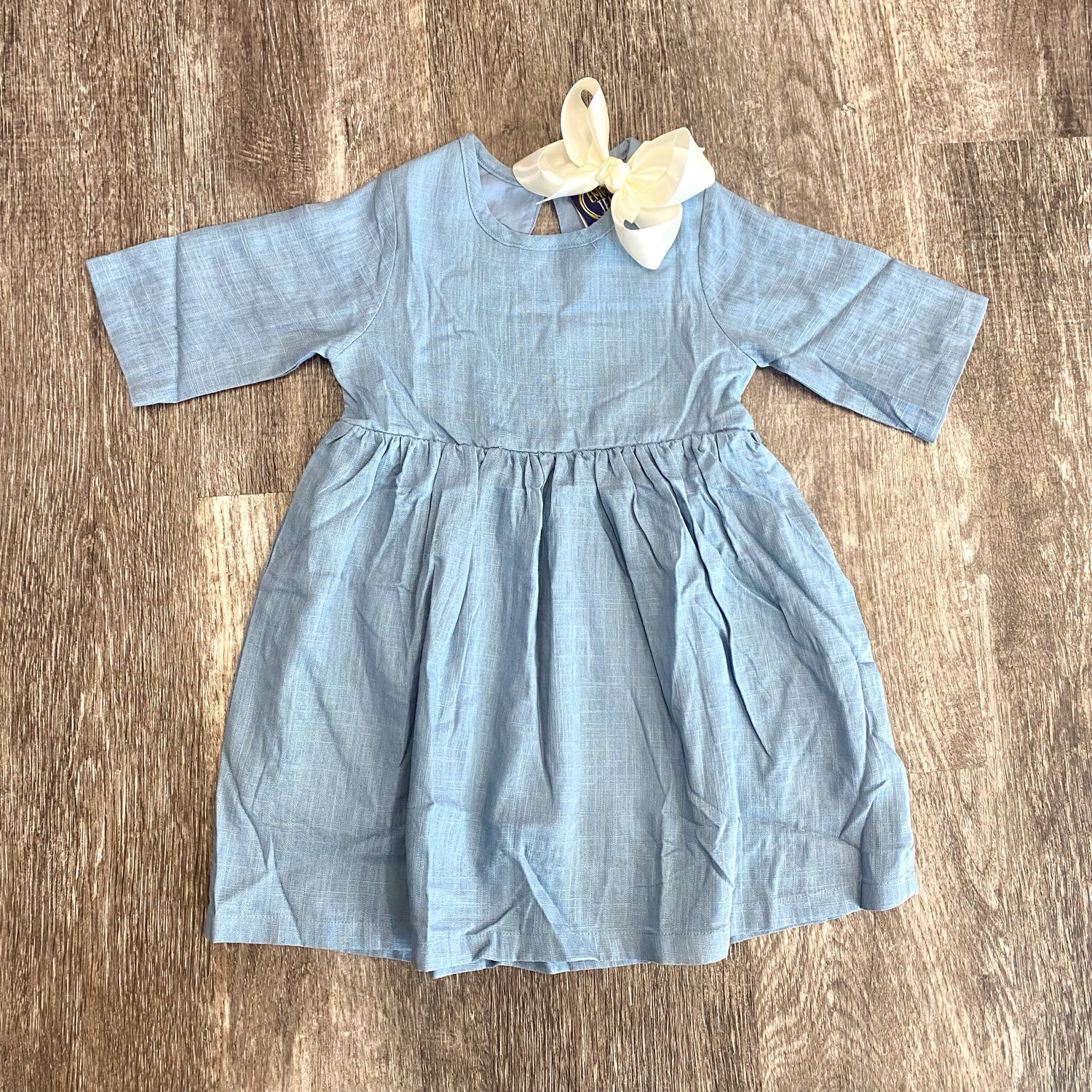 Chloe Linen Dress- Blue