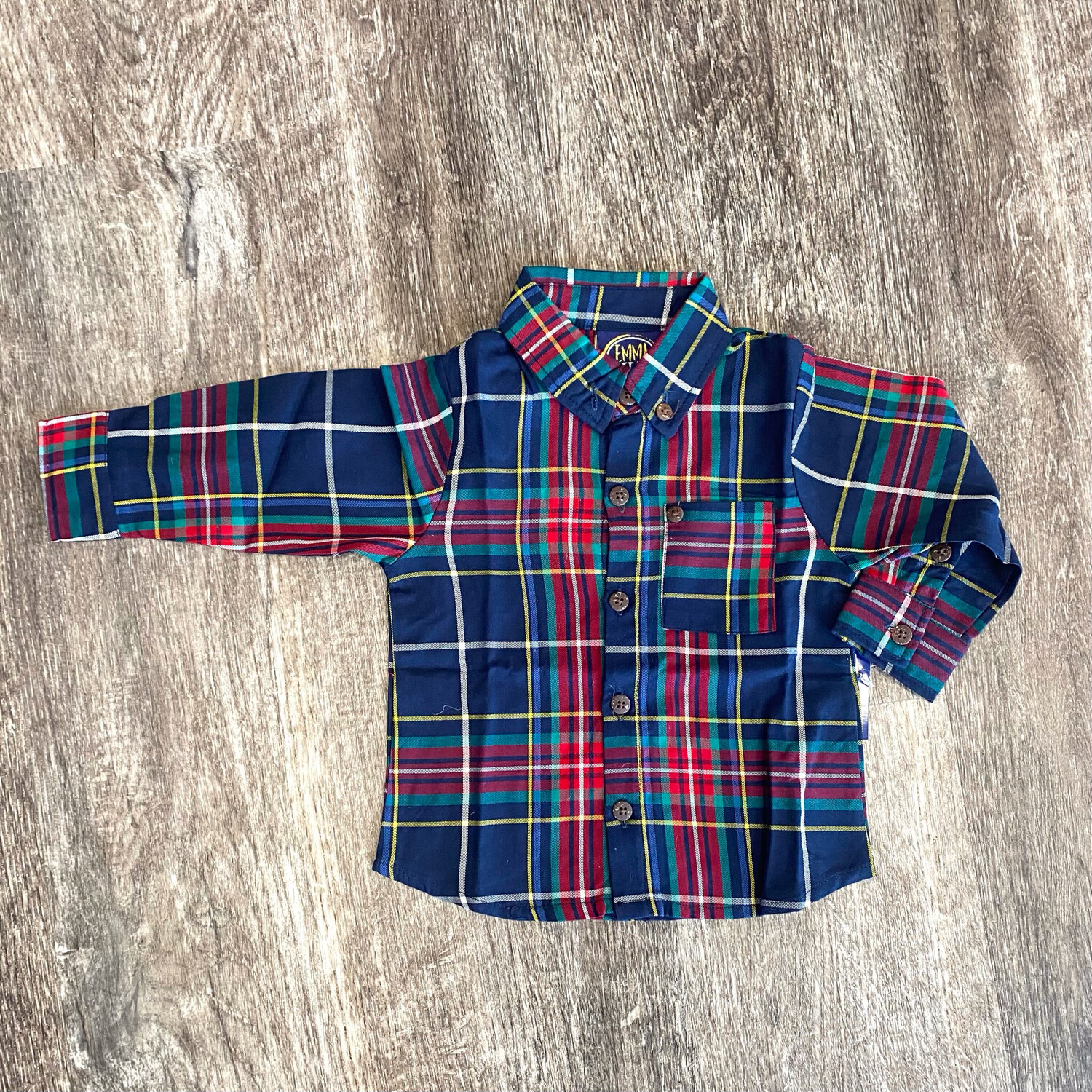 Navy/Cinnamon Button Down