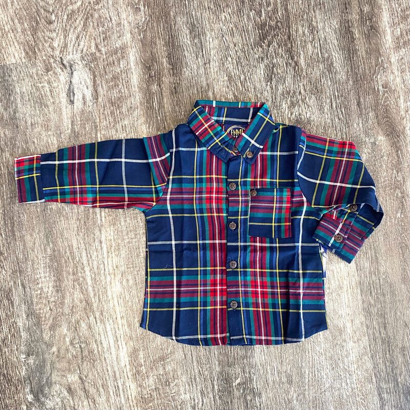 Navy/Cinnamon Button Down
