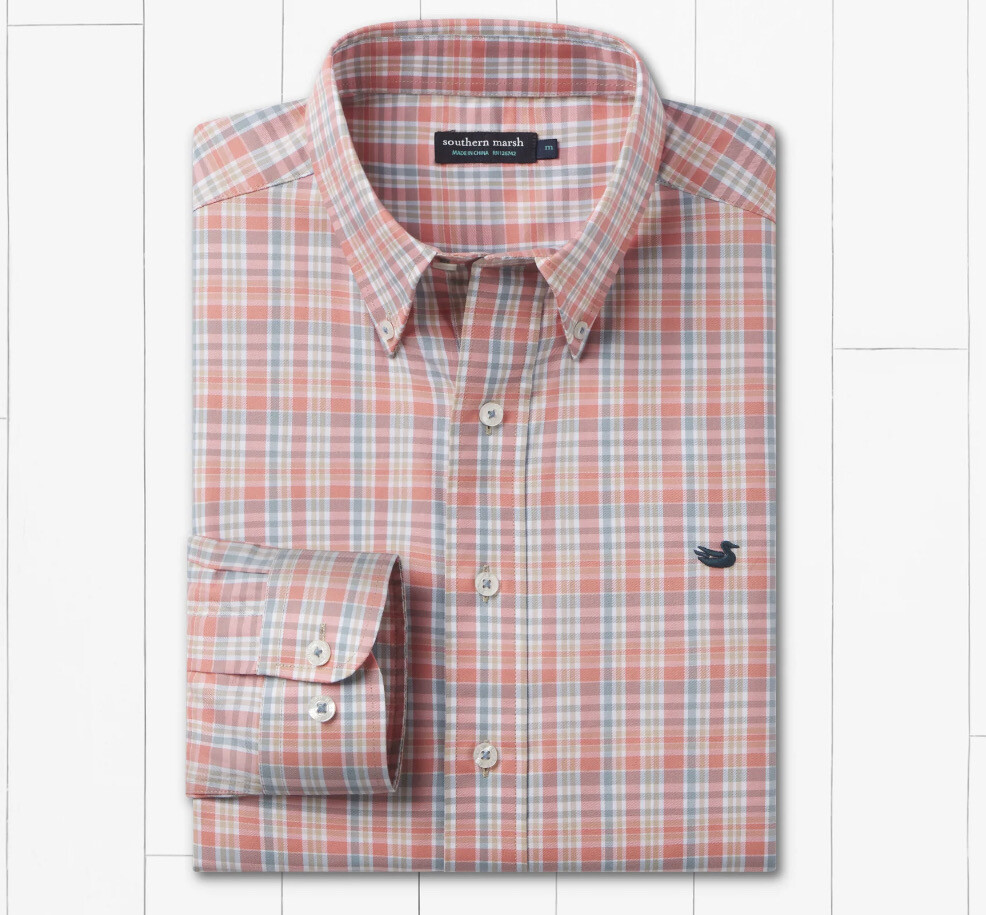 Hartsville Plaid Dress Shirt - Burnt Taupe &amp; Sage