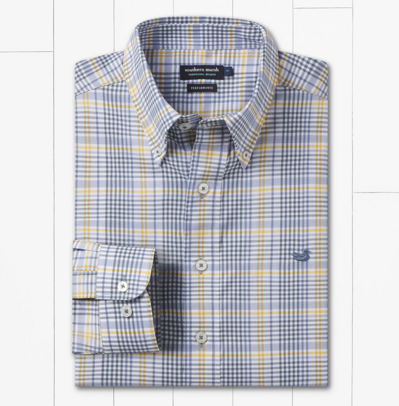 Shores Windowpane Performance - Blue &amp; Field Khaki
