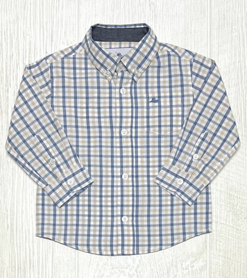 Dress Shirt - Blue/Khaki 3243