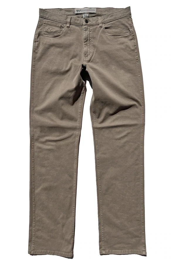 Taupe Five Pocket Stretch Twill Pant 