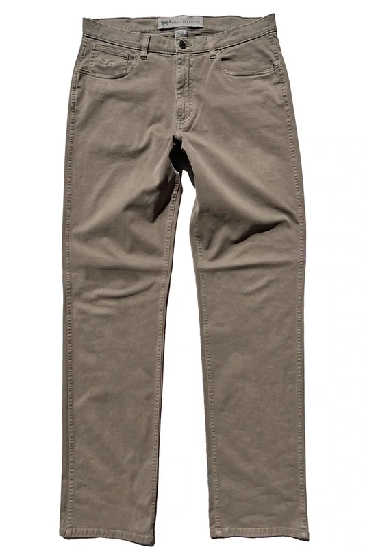 Taupe Five Pocket Stretch Twill Pant 