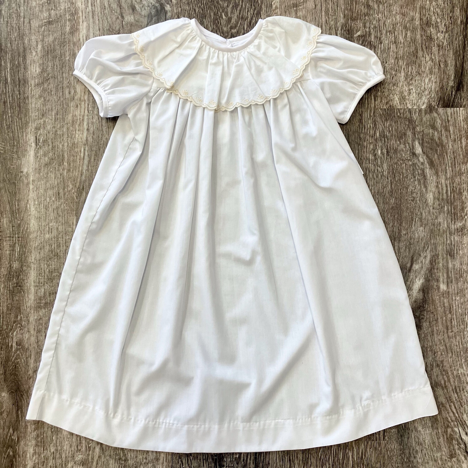 White &amp; Tan Margaret Dress