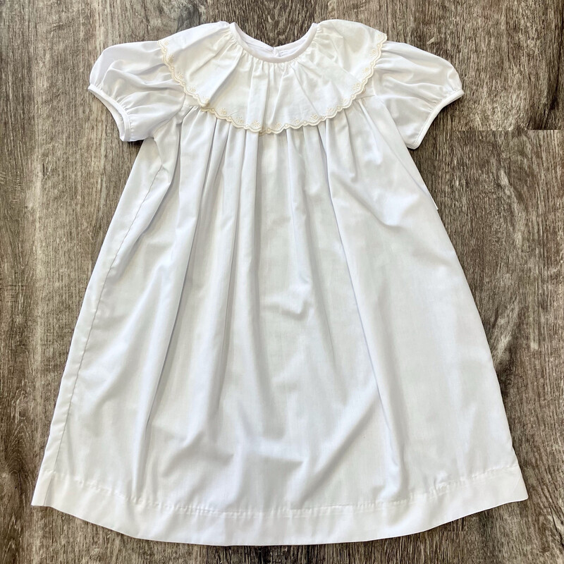 White &amp; Tan Margaret Dress