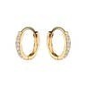 14k Gold-Plated Huggie CZ Hoop Earrings - 10mm