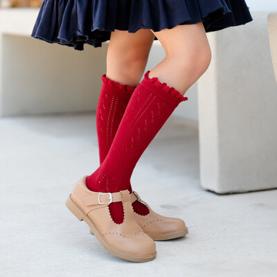 Cherry Fancy Lace Top Knee Highs