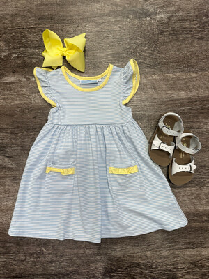 Lucy Dress Blue/Yellow