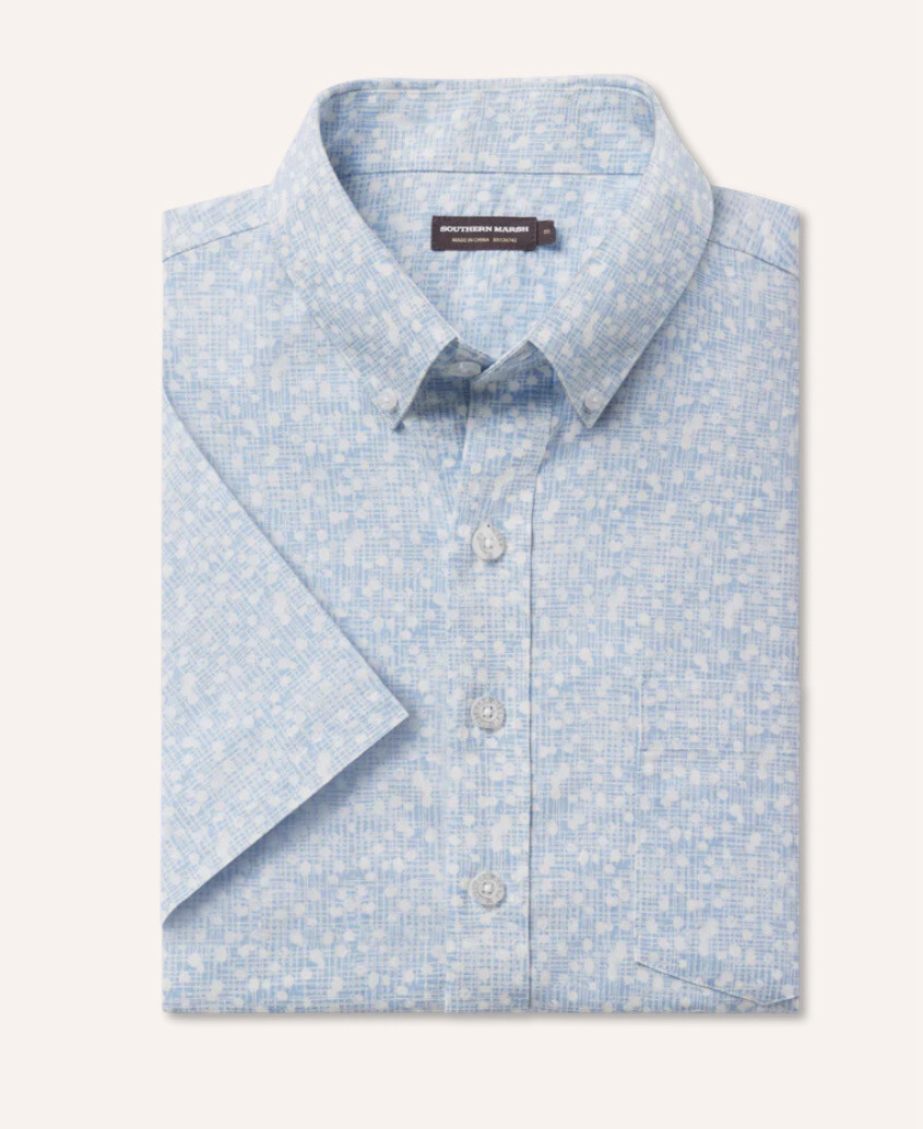 Blaise Relaxed Shirt- Terrazzo- Light Blue