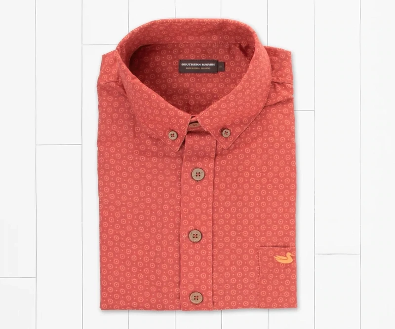 Blaise Relaxed Shirt - Paisley Dots - Washed Peach