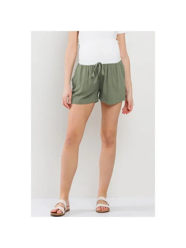 Maternity Drawstring Shorts w/ Pockets