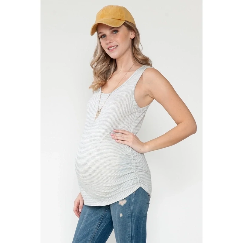Maternity Summer Stripe Sleeveless Top